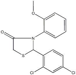 2-(2,4-dichlorophenyl)-3-(2-methoxyphenyl)-1,3-thiazolidin-4-one Structure