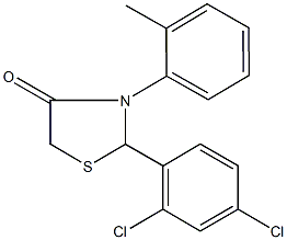 2-(2,4-dichlorophenyl)-3-(2-methylphenyl)-1,3-thiazolidin-4-one Structure