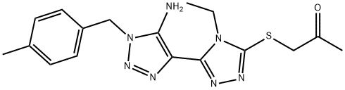 1-({5-[5-amino-1-(4-methylbenzyl)-1H-1,2,3-triazol-4-yl]-4-ethyl-4H-1,2,4-triazol-3-yl}sulfanyl)acetone Structure