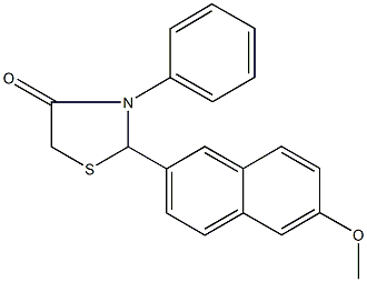 2-(6-methoxy-2-naphthyl)-3-phenyl-1,3-thiazolidin-4-one 结构式