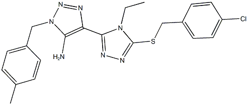 4-{5-[(4-chlorobenzyl)sulfanyl]-4-ethyl-4H-1,2,4-triazol-3-yl}-1-(4-methylbenzyl)-1H-1,2,3-triazol-5-ylamine,944774-16-7,结构式