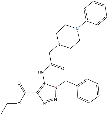 ethyl 1-benzyl-5-{[(4-phenyl-1-piperazinyl)acetyl]amino}-1H-1,2,3-triazole-4-carboxylate,944774-37-2,结构式