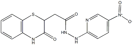 N'-{5-nitro-2-pyridinyl}-2-(3-oxo-3,4-dihydro-2H-1,4-benzothiazin-2-yl)acetohydrazide Struktur