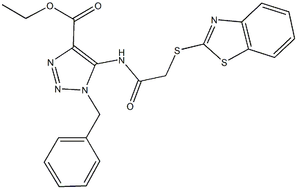 ethyl 5-{[(1,3-benzothiazol-2-ylsulfanyl)acetyl]amino}-1-benzyl-1H-1,2,3-triazole-4-carboxylate Structure