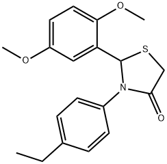 2-(2,5-dimethoxyphenyl)-3-(4-ethylphenyl)-1,3-thiazolidin-4-one 化学構造式