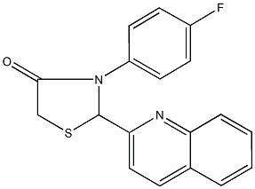 3-(4-fluorophenyl)-2-(2-quinolinyl)-1,3-thiazolidin-4-one Struktur