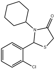 2-(2-chlorophenyl)-3-cyclohexyl-1,3-thiazolidin-4-one,944774-71-4,结构式