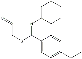 3-cyclohexyl-2-(4-ethylphenyl)-1,3-thiazolidin-4-one 化学構造式