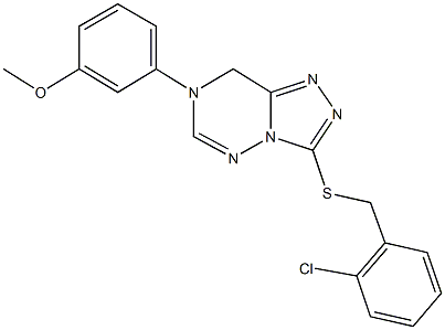 3-[(2-chlorobenzyl)sulfanyl]-7-(3-methoxyphenyl)-7,8-dihydro[1,2,4]triazolo[3,4-f][1,2,4]triazine,944774-85-0,结构式