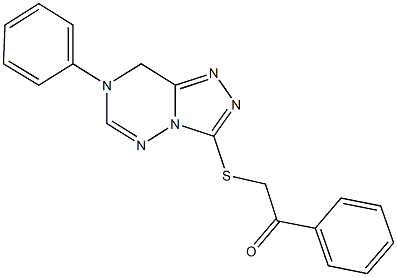 1-phenyl-2-[(7-phenyl-7,8-dihydro[1,2,4]triazolo[3,4-f][1,2,4]triazin-3-yl)sulfanyl]ethanone 结构式