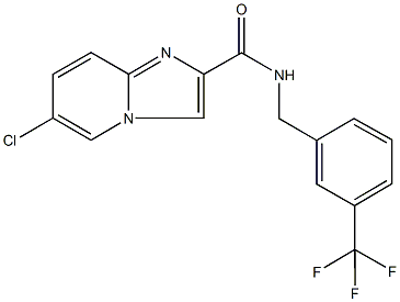 6-chloro-N-[3-(trifluoromethyl)benzyl]imidazo[1,2-a]pyridine-2-carboxamide 化学構造式