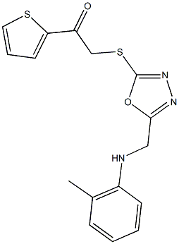 1-(2-thienyl)-2-{[5-(2-toluidinomethyl)-1,3,4-oxadiazol-2-yl]sulfanyl}ethanone Structure