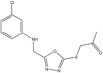 1-({5-[(3-chloroanilino)methyl]-1,3,4-oxadiazol-2-yl}sulfanyl)acetone 结构式