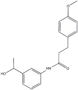 N-[3-(1-hydroxyethyl)phenyl]-3-(4-methoxyphenyl)propanamide 化学構造式