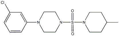 1-(3-chlorophenyl)-4-[(4-methyl-1-piperidinyl)sulfonyl]piperazine 结构式
