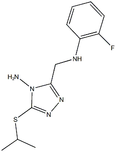N-{[4-amino-5-(isopropylsulfanyl)-4H-1,2,4-triazol-3-yl]methyl}-N-(2-fluorophenyl)amine 结构式