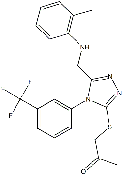 1-({5-(2-toluidinomethyl)-4-[3-(trifluoromethyl)phenyl]-4H-1,2,4-triazol-3-yl}sulfanyl)acetone 结构式