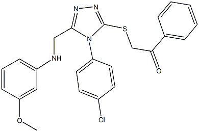 2-({4-(4-chlorophenyl)-5-[(3-methoxyanilino)methyl]-4H-1,2,4-triazol-3-yl}sulfanyl)-1-phenylethanone,944775-78-4,结构式