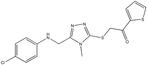 2-({5-[(4-chloroanilino)methyl]-4-methyl-4H-1,2,4-triazol-3-yl}sulfanyl)-1-(2-thienyl)ethanone,944775-84-2,结构式