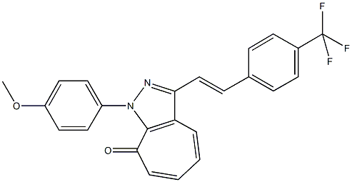 1-(4-methoxyphenyl)-3-{2-[4-(trifluoromethyl)phenyl]vinyl}cyclohepta[c]pyrazol-8(1H)-one Structure