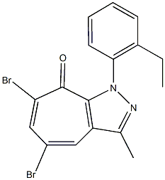 5,7-dibromo-1-(2-ethylphenyl)-3-methylcyclohepta[c]pyrazol-8(1H)-one Structure