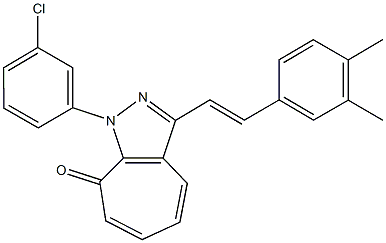 1-(3-chlorophenyl)-3-[2-(3,4-dimethylphenyl)vinyl]cyclohepta[c]pyrazol-8(1H)-one,944776-44-7,结构式