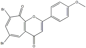 6,8-dibromo-2-(4-methoxyphenyl)cyclohepta[b]pyran-4,9-dione,944776-47-0,结构式