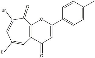 6,8-dibromo-2-(4-methylphenyl)cyclohepta[b]pyran-4,9-dione 结构式