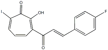 3-[3-(4-fluorophenyl)acryloyl]-2-hydroxy-7-iodo-2,4,6-cycloheptatrien-1-one Structure