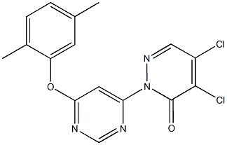 4,5-dichloro-2-[6-(2,5-dimethylphenoxy)-4-pyrimidinyl]-3(2H)-pyridazinone Structure