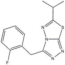 3-(2-fluorobenzyl)-6-isopropyl[1,2,4]triazolo[3,4-b][1,3,4]thiadiazole Struktur