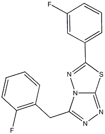 3-(2-fluorobenzyl)-6-(3-fluorophenyl)[1,2,4]triazolo[3,4-b][1,3,4]thiadiazole Struktur
