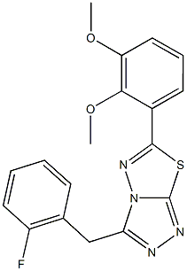 6-(2,3-dimethoxyphenyl)-3-(2-fluorobenzyl)[1,2,4]triazolo[3,4-b][1,3,4]thiadiazole 化学構造式