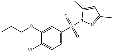 1-[(4-chloro-3-propoxyphenyl)sulfonyl]-3,5-dimethyl-1H-pyrazole 结构式