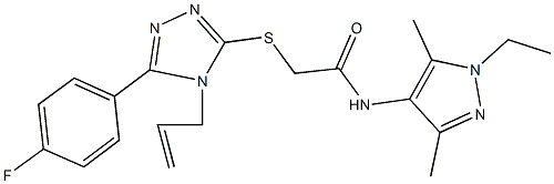 2-{[4-allyl-5-(4-fluorophenyl)-4H-1,2,4-triazol-3-yl]sulfanyl}-N-(1-ethyl-3,5-dimethyl-1H-pyrazol-4-yl)acetamide Structure