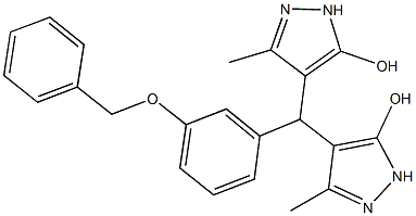 4-[[3-(benzyloxy)phenyl](5-hydroxy-3-methyl-1H-pyrazol-4-yl)methyl]-3-methyl-1H-pyrazol-5-ol,944791-47-3,结构式