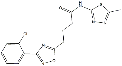 4-[3-(2-chlorophenyl)-1,2,4-oxadiazol-5-yl]-N-(5-methyl-1,3,4-thiadiazol-2-yl)butanamide 结构式