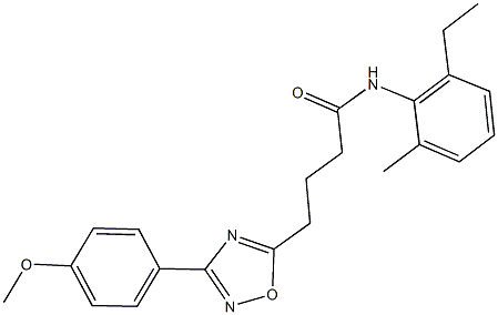 N-(2-ethyl-6-methylphenyl)-4-[3-(4-methoxyphenyl)-1,2,4-oxadiazol-5-yl]butanamide 结构式