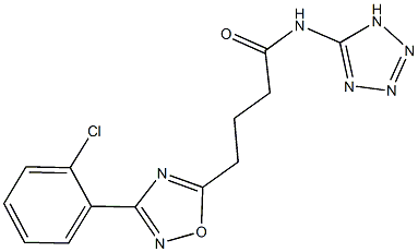 4-[3-(2-chlorophenyl)-1,2,4-oxadiazol-5-yl]-N-(1H-tetraazol-5-yl)butanamide 化学構造式