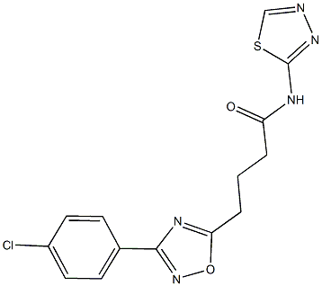 4-[3-(4-chlorophenyl)-1,2,4-oxadiazol-5-yl]-N-(1,3,4-thiadiazol-2-yl)butanamide,945201-53-6,结构式