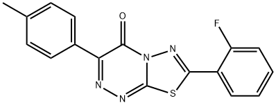 7-(2-fluorophenyl)-3-(4-methylphenyl)-4H-[1,3,4]thiadiazolo[2,3-c][1,2,4]triazin-4-one 化学構造式