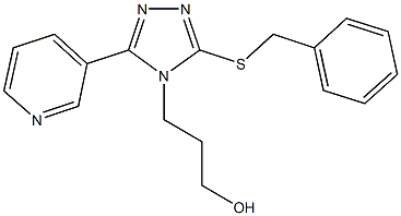 3-[3-(benzylsulfanyl)-5-(3-pyridinyl)-4H-1,2,4-triazol-4-yl]-1-propanol 结构式
