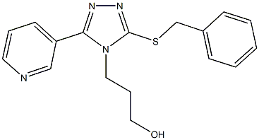 3-[3-(benzylsulfanyl)-5-(3-pyridinyl)-4H-1,2,4-triazol-4-yl]-1-propanol Struktur