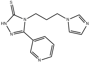 4-[3-(1H-imidazol-1-yl)propyl]-5-(3-pyridinyl)-4H-1,2,4-triazol-3-yl hydrosulfide|