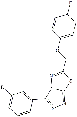 6-[(4-fluorophenoxy)methyl]-3-(3-fluorophenyl)[1,2,4]triazolo[3,4-b][1,3,4]thiadiazole Struktur