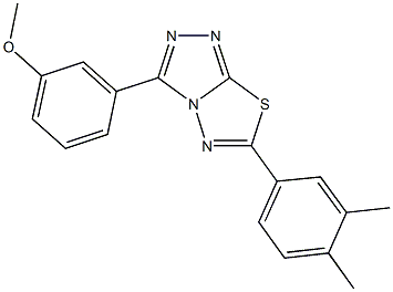 3-[6-(3,4-dimethylphenyl)[1,2,4]triazolo[3,4-b][1,3,4]thiadiazol-3-yl]phenyl methyl ether 结构式