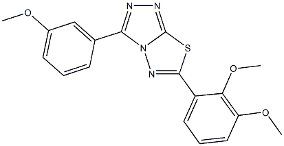 6-(2,3-dimethoxyphenyl)-3-(3-methoxyphenyl)[1,2,4]triazolo[3,4-b][1,3,4]thiadiazole Struktur