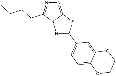 3-butyl-6-(2,3-dihydro-1,4-benzodioxin-6-yl)[1,2,4]triazolo[3,4-b][1,3,4]thiadiazole 化学構造式