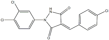 4-(4-chlorobenzylidene)-1-(3,4-dichlorophenyl)-3,5-pyrazolidinedione 结构式