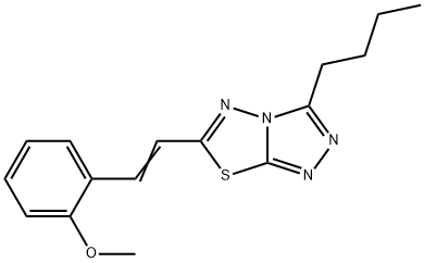 2-[2-(3-butyl[1,2,4]triazolo[3,4-b][1,3,4]thiadiazol-6-yl)vinyl]phenyl methyl ether 化学構造式